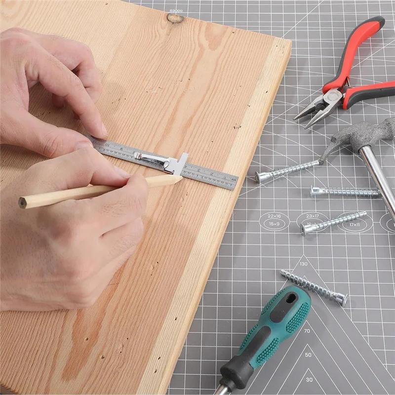 6Pcs Pocket Ruler With Detachable Clips Precision Pocket Ruler Metric Ruler Stainless Steel Scale Machinist Ruler 6Inch-AT64