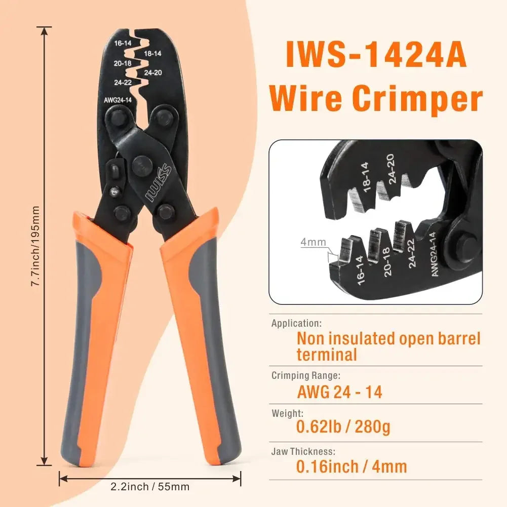 IWS-1424A /1424B crimping Plier for Molex Style DELPHI AMP TYCO Terminals Crimper Automotive Terminal Crimp Wiring Harness Tool