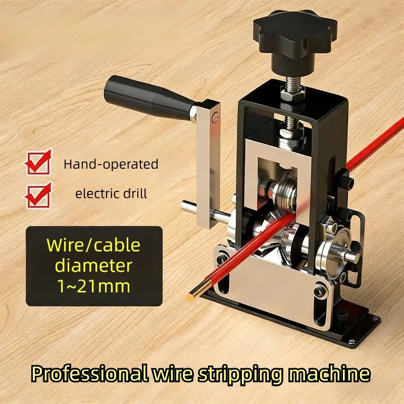Portable Manual Wire Stripper Tool 1 25mm Cable Stripping Machine with Hand Crank Electric Drill for Electrician DIY Home Repair