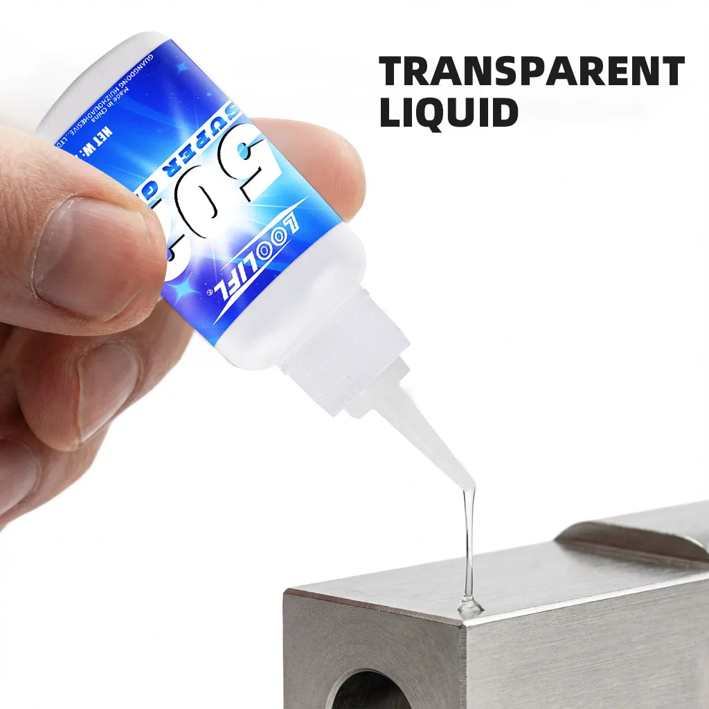 LOOLIFL 502 Super Glue 20g Strong Instant Adhesive for Plastic, Metal, Rubber, Ceramic, - Fast Drying Cyanoacrylate Glue with