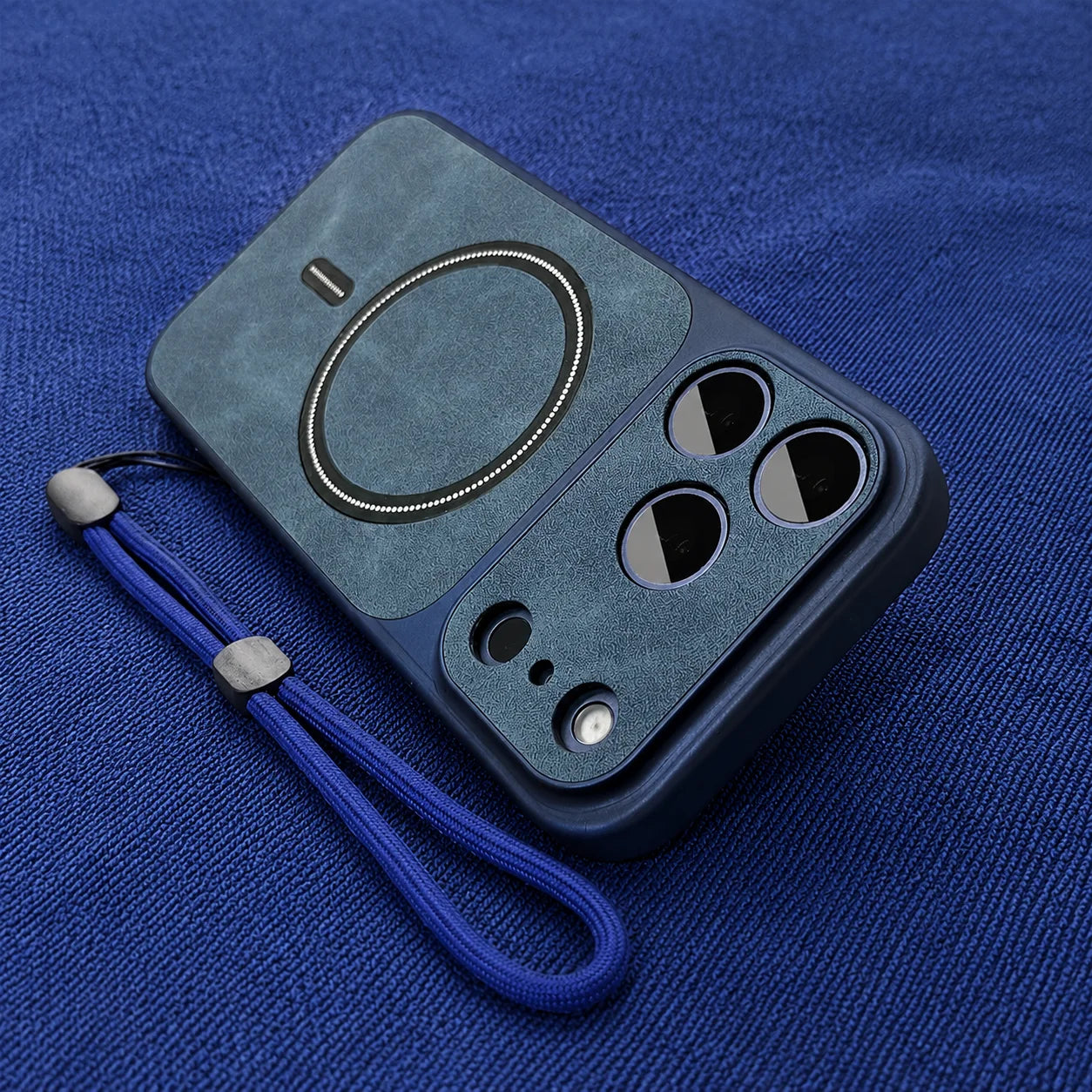 Luxury Matte Leather Magnetic Phone Cases for IPhone 17Air 17 16 15 14 13 Pro Max for Magsafe Wireless Charge with Lanyard Cover