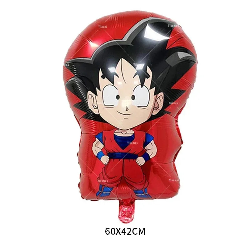 Dragoned Ball Z Balloons Happy Birthday Banner Goku Vegeta Ballons Party Decoration Plate Disposable Tableware Cake Topper Toy