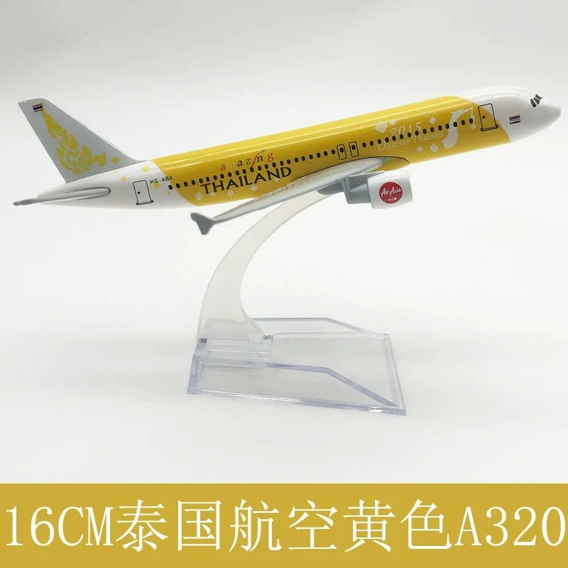 Toy 16CM A320 Series Aircraft Model Diecast Alloy Airplane ﻿320 1/400 Scale With Plane Base Adult Children Gift