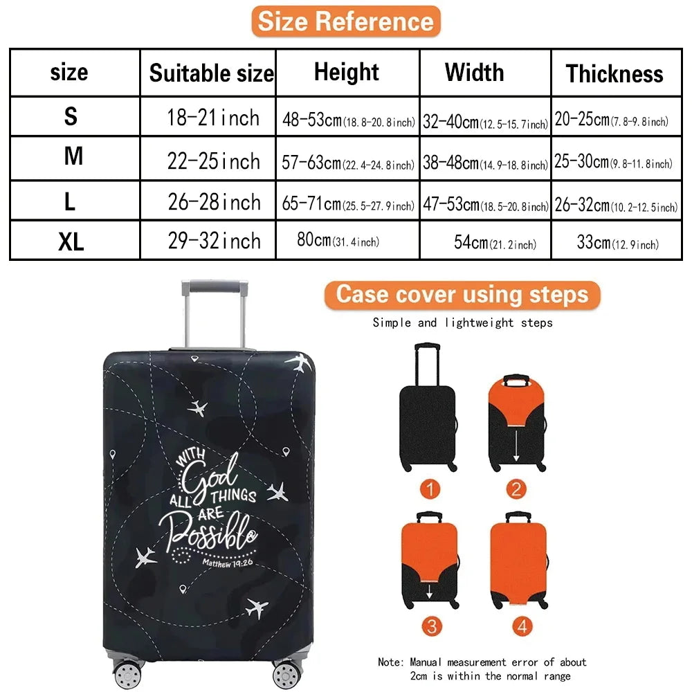 Luggage Cover Travel Suitcase Protective Cover Jesus Series Dust-Proof Thickened Elastic Fabric for 18-32inch Baggage Case