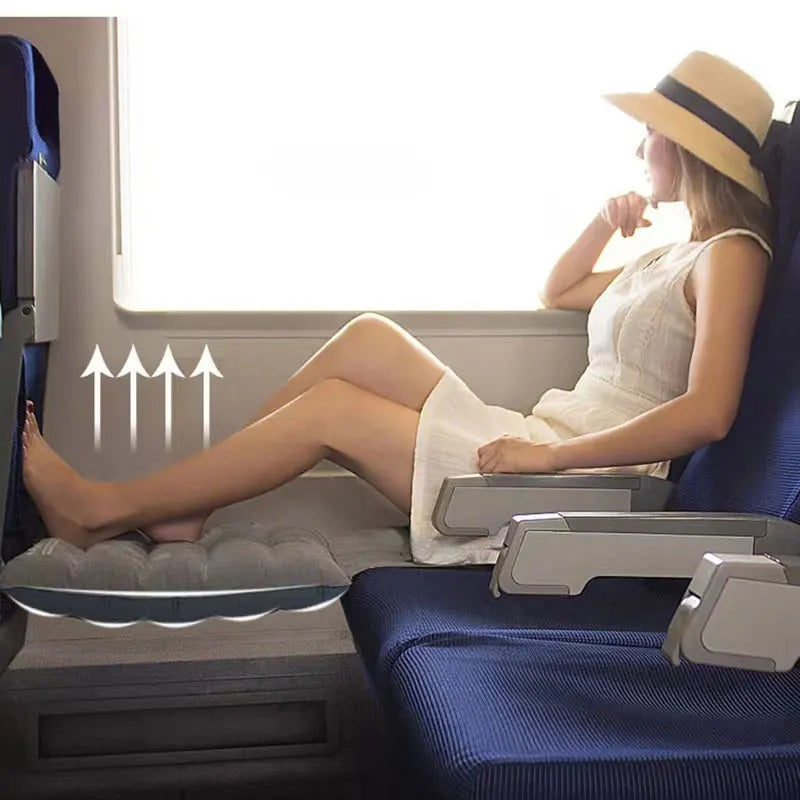 High Speed Rail Train Airplane Travel Sleeping Bed 3 Segment Zipper Structure With Free Splicing Inflatable Mat Easy Take In