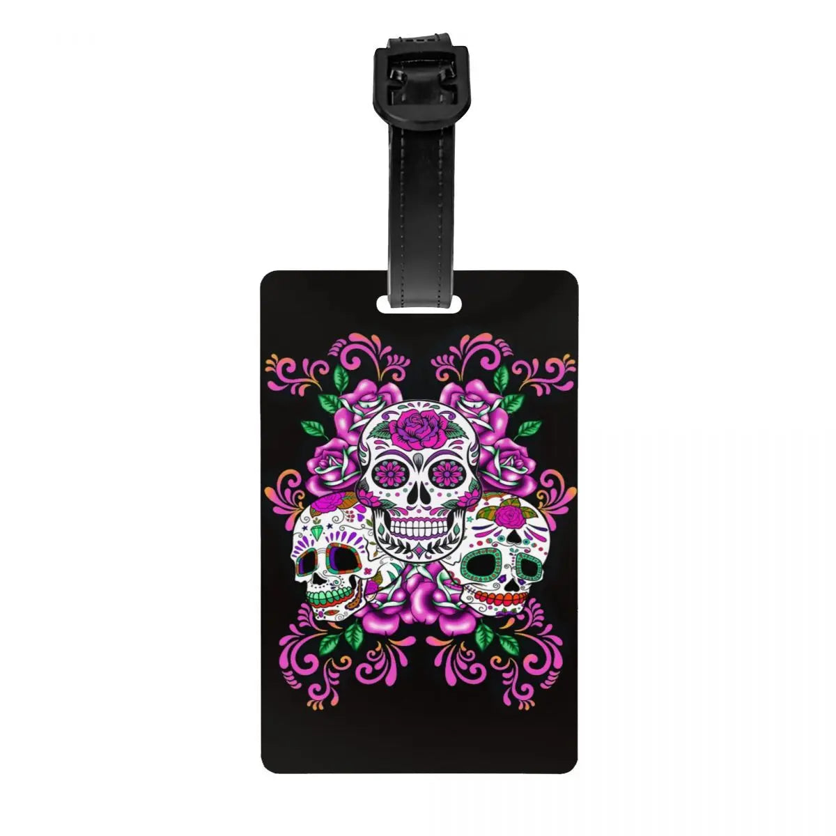 Custom Evil Hands Skull Luggage Tag Privacy Protection Halloween Gothic Skeleton Baggage Tags Travel Bag Labels Suitcase