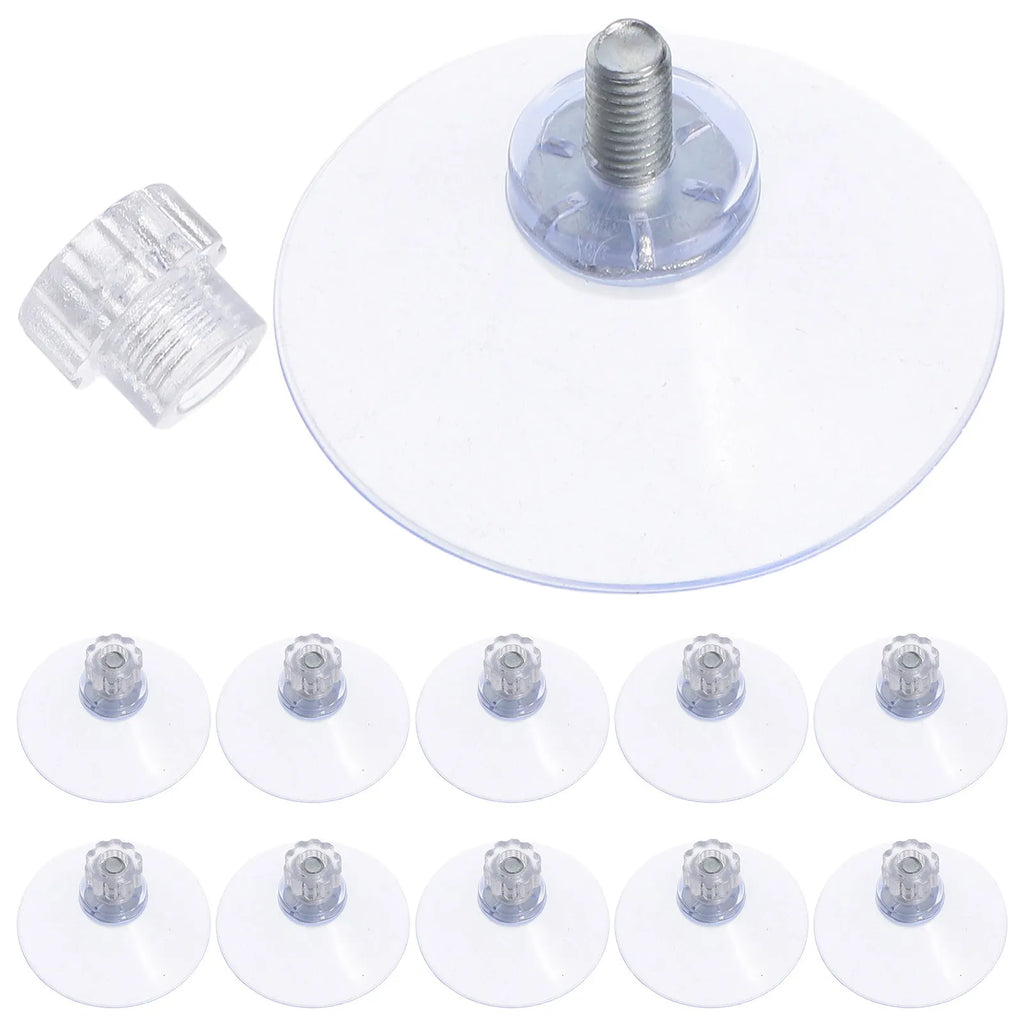20Pcs Suction Cup Screws Transparent Threaded Metal Pad Nut Stable Adhesion for Glass Table Window Aquarium Kitchen Bathroom
