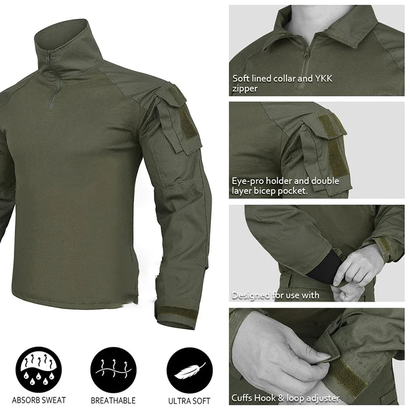 Outdoor Pullover Sets Hunting Clothes Military Tactics G3 Training Suit CP GEN3 Combat Uniform Tactical Top Tactical Pants Men