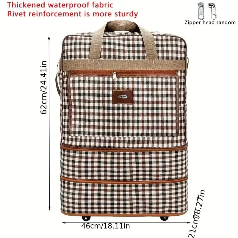 Expandable Extra Large Wheeled Duffel Bag Durable, Lightweight & Multi-Layer for Easy Travel and Storage Weekend or Overnight Ba