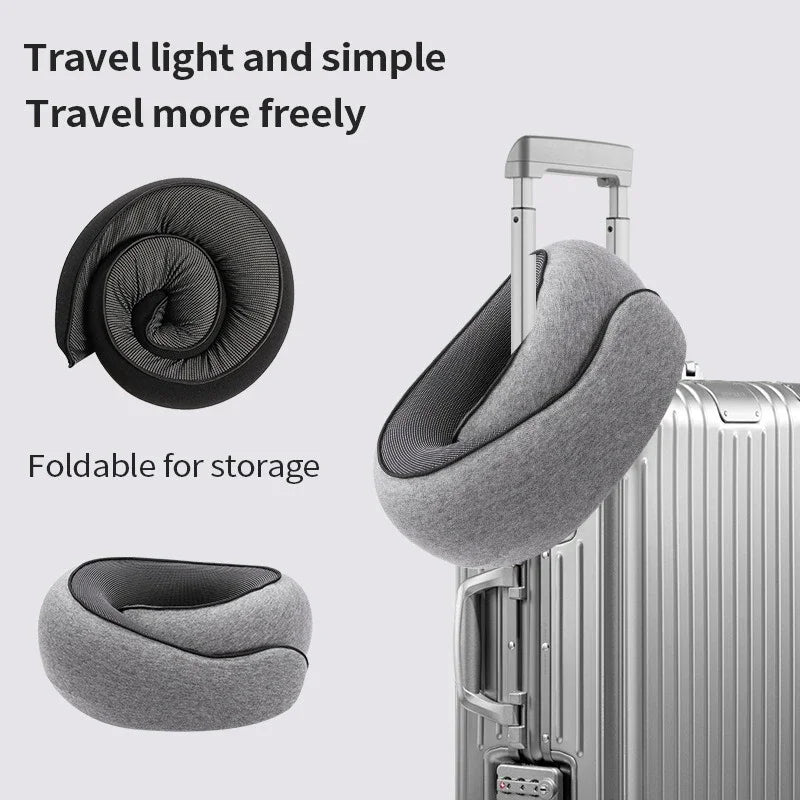 1Pc Portable Washable Outdoor Travel Pillow Set with Memory Foam Neck Support U-Shaped Neck Cushion for Air Travel