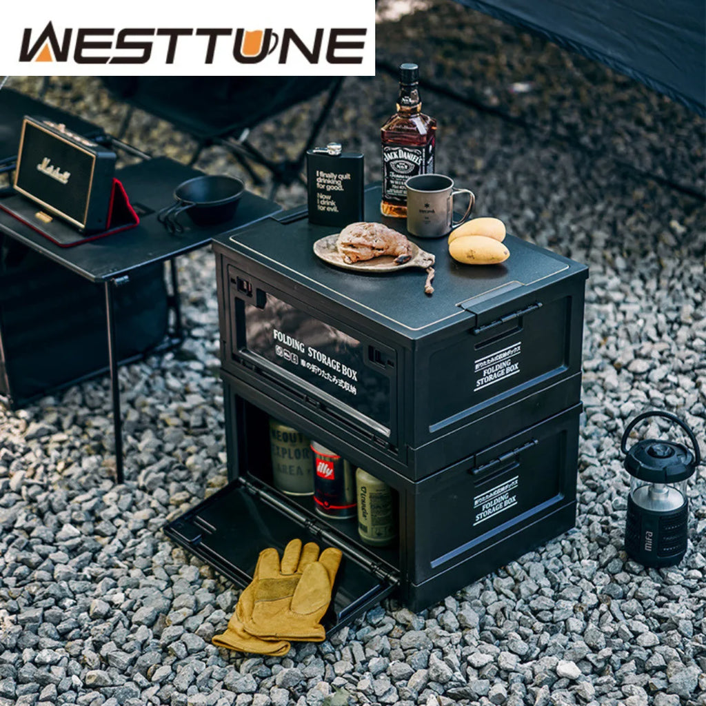 WESTTUNE Camping Storage Box 20L 30L 45L 55L Large Capacity Folding Storage Bin Portable Outdoor Car Picnic Travel Container