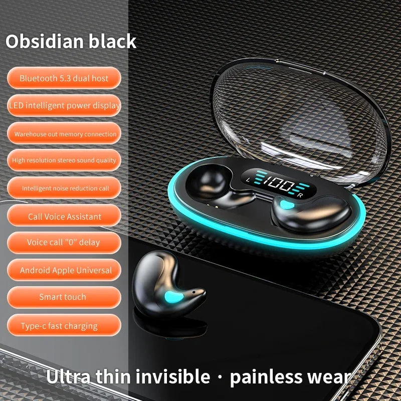 NEW Invisible Sleep Wireless Earphones IPX5 Waterproof Headphones Mini Sport Game Bluetooth Stereo HIFI Music Headset Earbuds