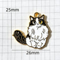 10pcs Black and White Persian Cat Lively and Cute DIY Accessories Pendant Pendant Keychain Necklace