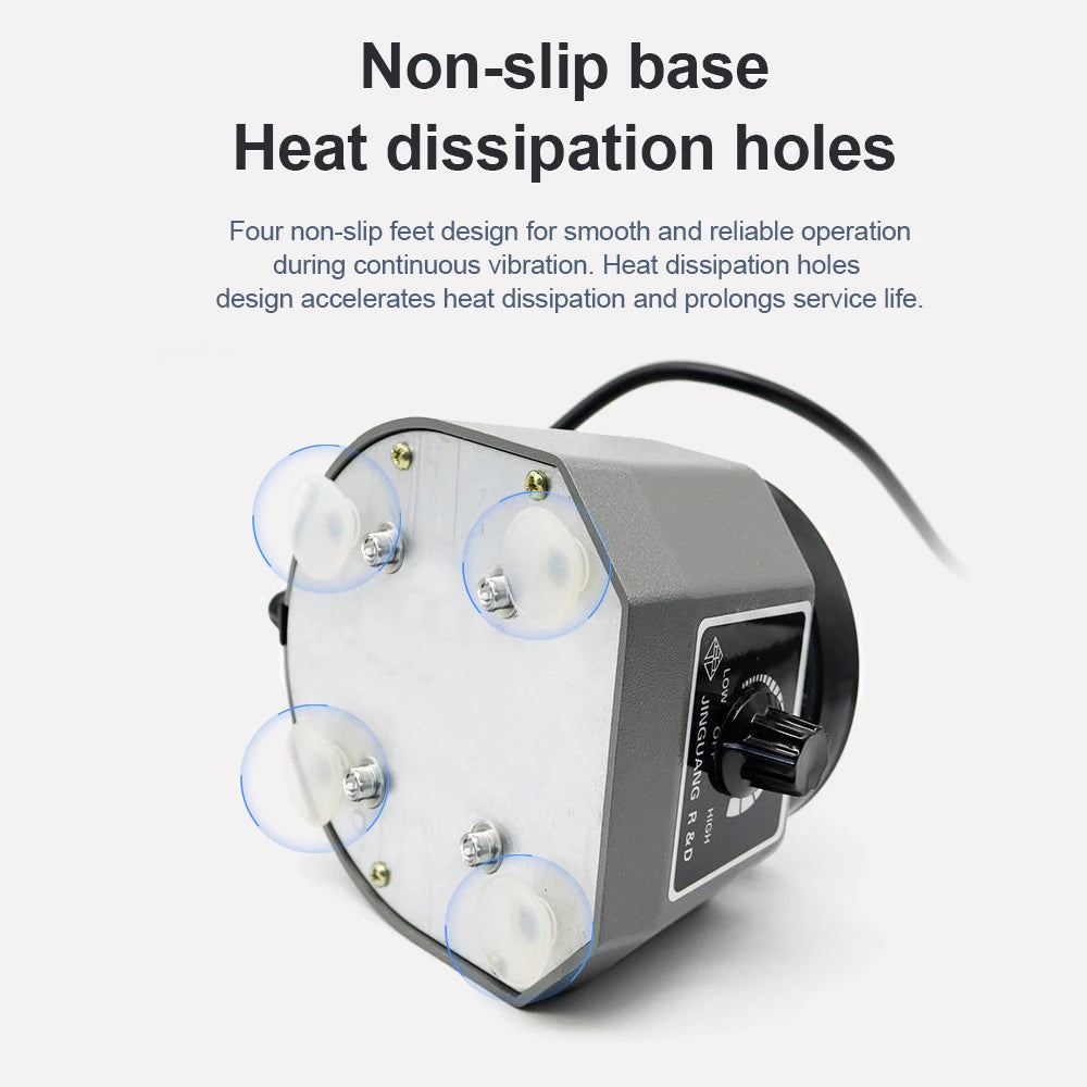 110V/220V Dental Vibrating Plate Vibrating Table High Power Dental Vibrator 4" Round Plaster Oscillator Non-Slip Lab Vibrator