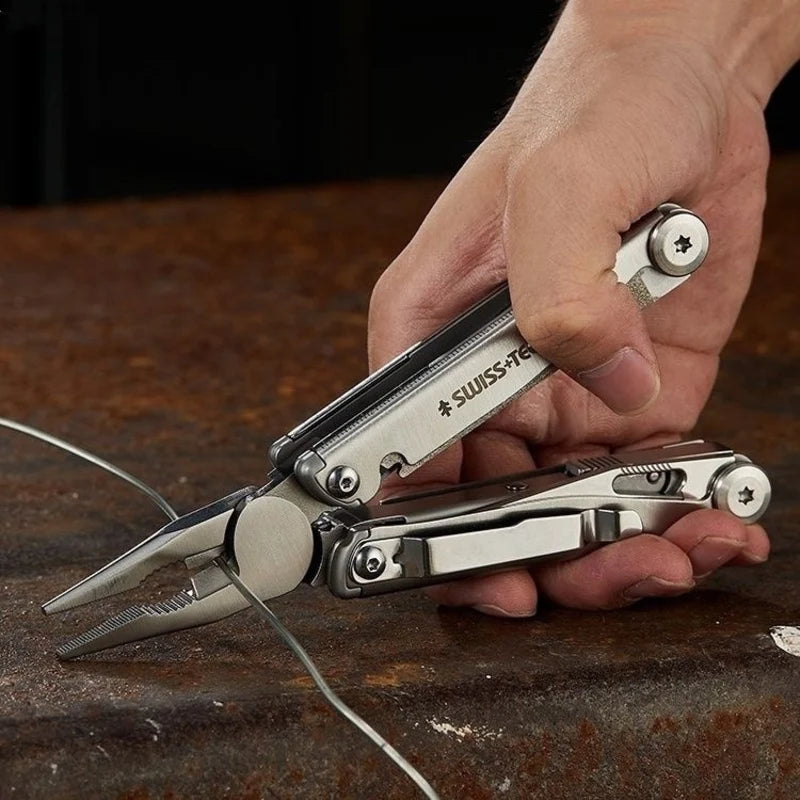 SWISS TECH 18in1 Multitool Dolding Pliers Camping Supplies Tactical Survival Hunting Outdoor Hiking Nature Hike EDC