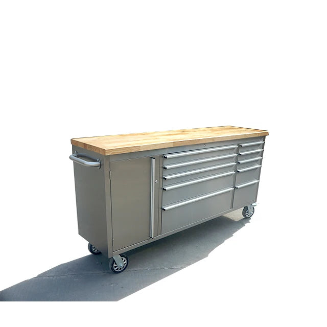 72" Tool Chest With Wooden Top Workbench Kraftwelle Tool