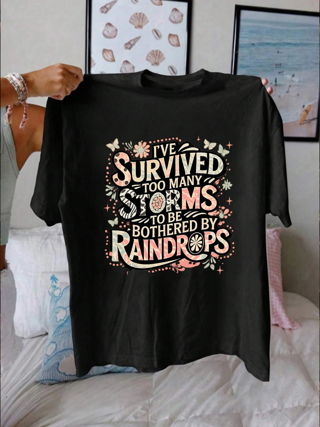 【WZM1021137】Creative printing plus size women's T-shirt summer casual street fashion women's Joker short sleeve T-shirt