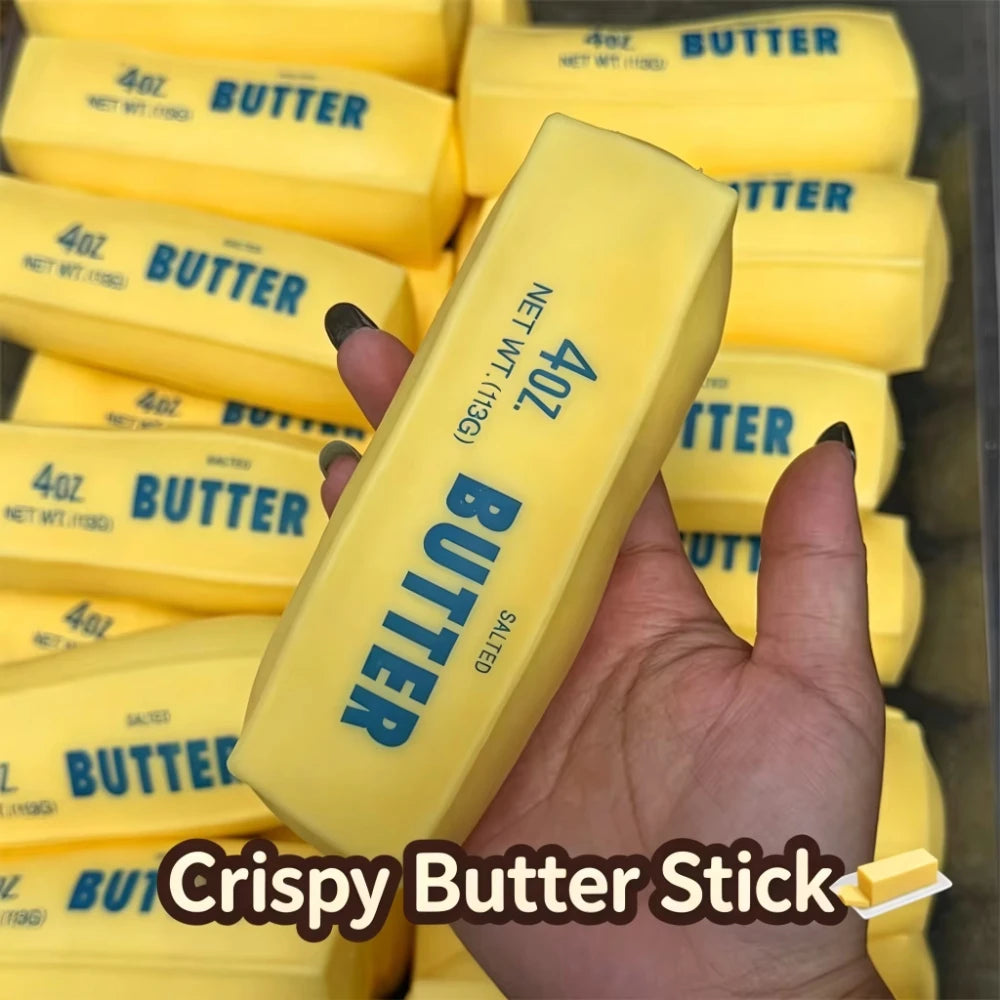 Butter Stick Squishy Stress Ball Fidget Toy Crunchy Squeeze Toy Round Blocks Filled ASMR Anti Stress Release Hand Relax Gift Toy