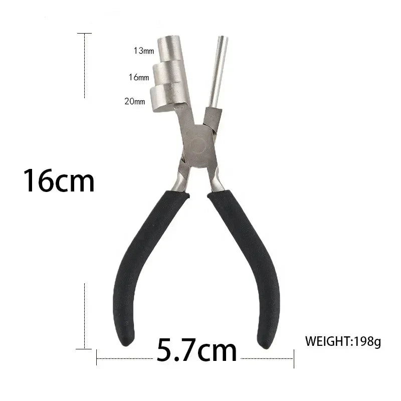 Pliers Big Head Three Section Flat Mouth Round Mouth Pliers Mini  Jewelry Pliers Jewelry DIY Pliers Winding Shape Pliers Black