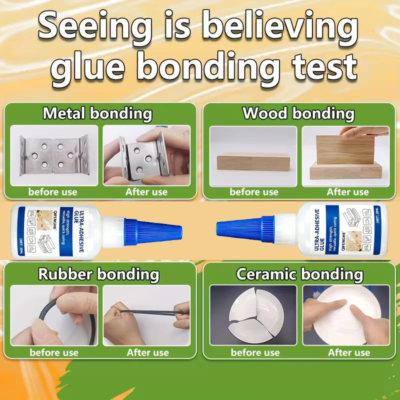 Strong, highly adhesive glue, metal adhesive, plastic adhesive. Suitable for bonding wood, metal, shoes, and ceramics