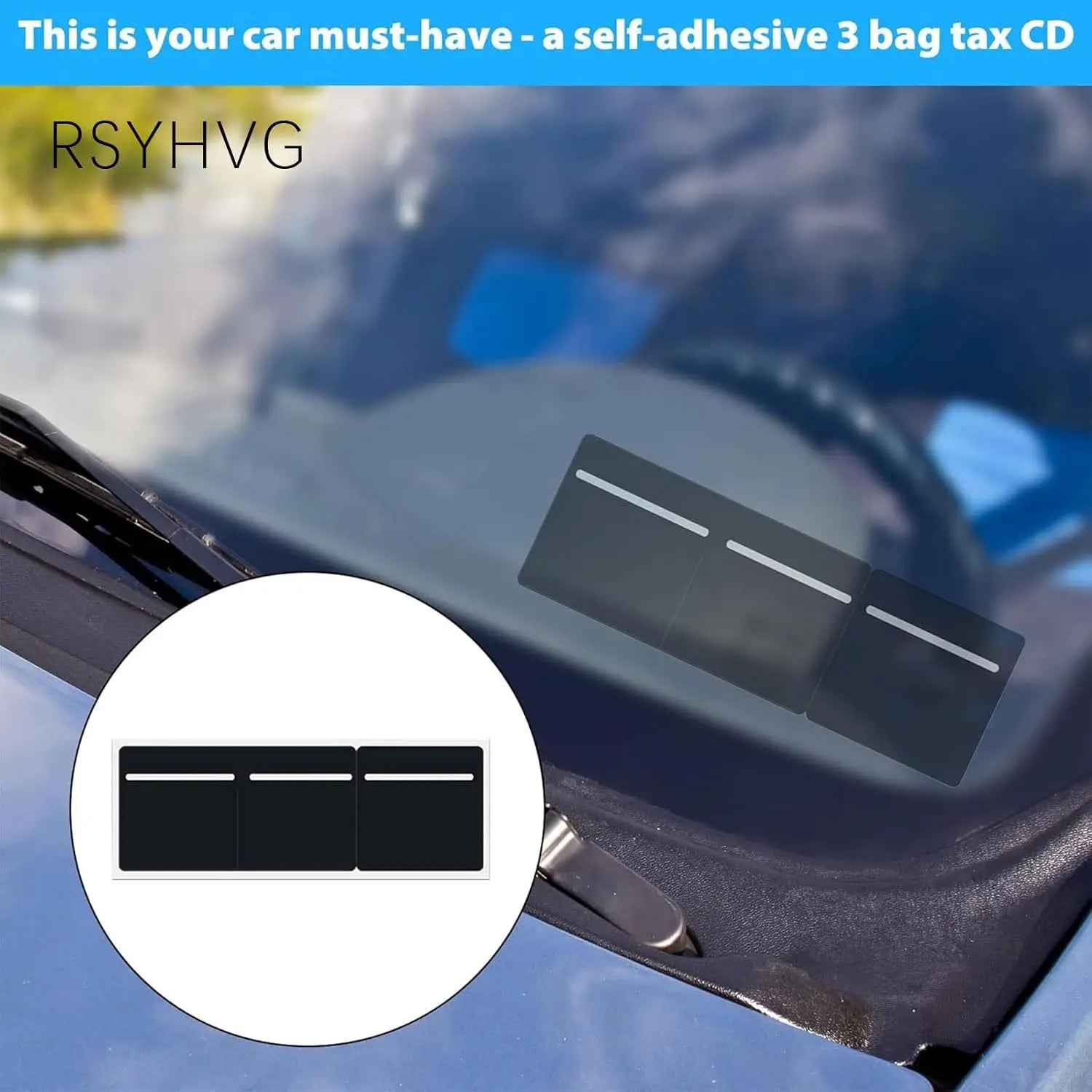 3 in 1 Disc Holder Parking Permit Holder Car Tax Disc Holders, Clear Self Adhesive Car Permit Card Holders Windscreen Card