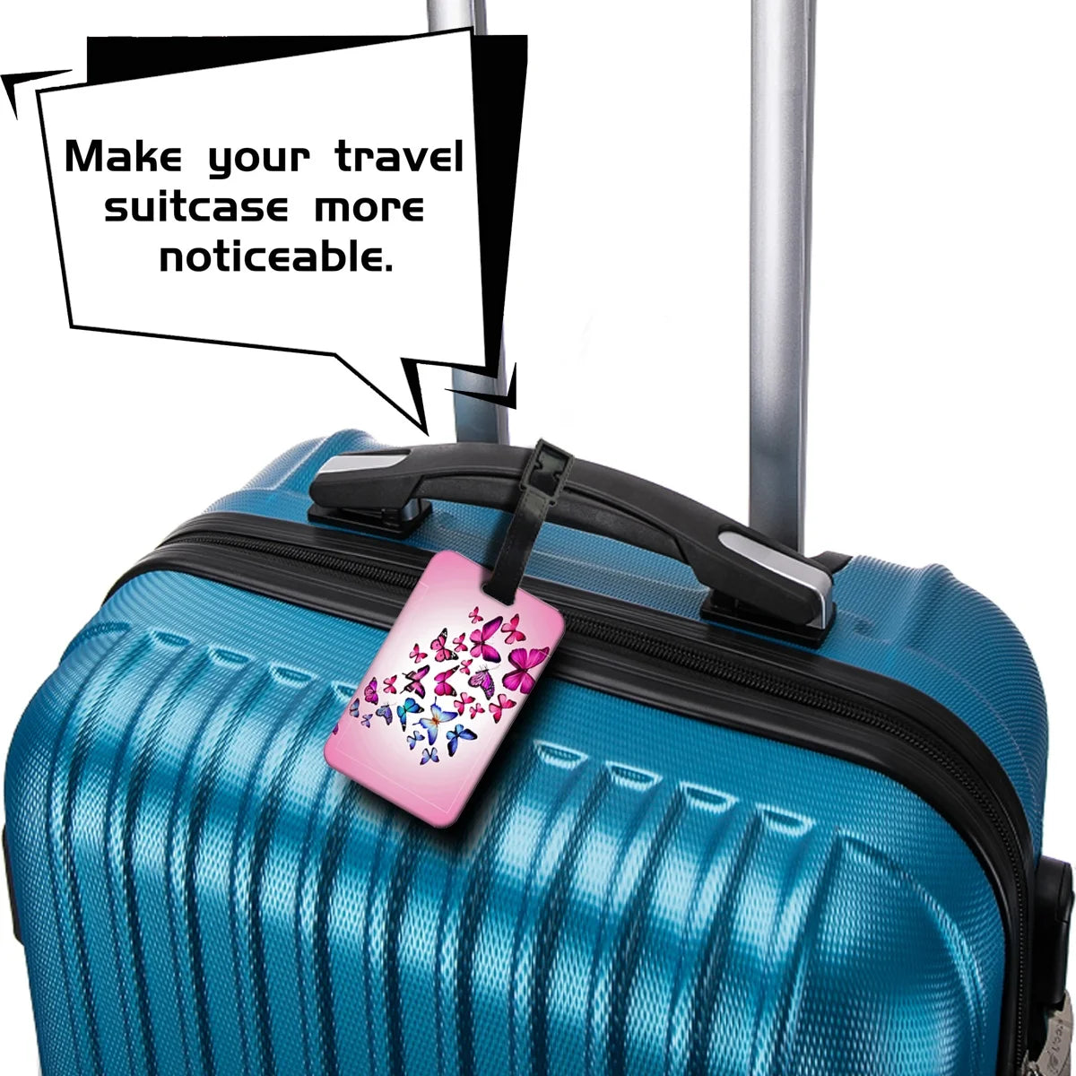 HOT SALE Butterfly Business Luggage Tag Suitcase Address Label Luggage Boarding Case Label Name ID Address Clip
