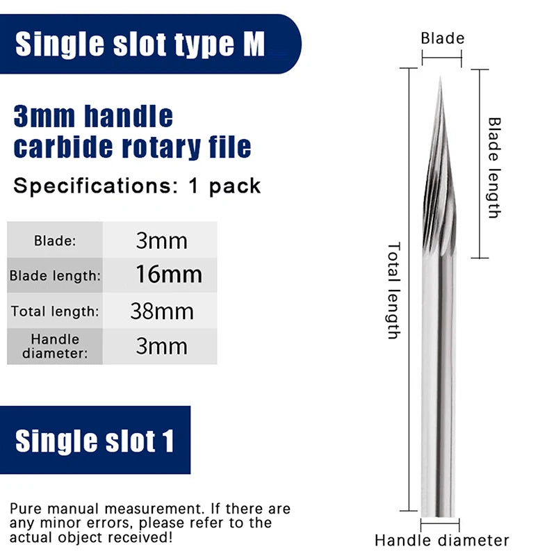 Tungsten Carbide Rotary File Hard Alloy Rotary Bur Drill Bit 3mm Shank Engraving Cutter Grinding Head For Metal And Plastic
