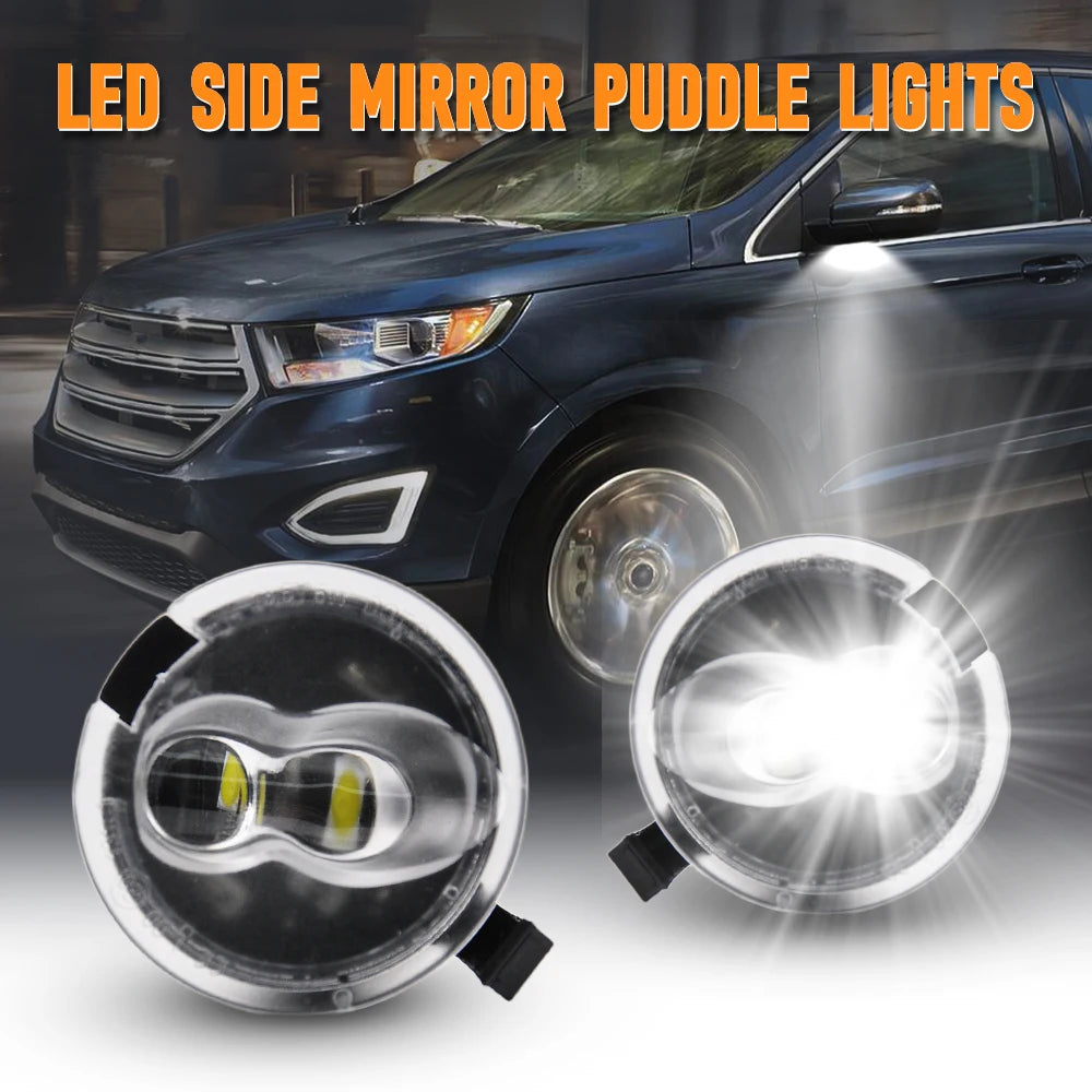 2pcs For Ford Edge Expedition Explorer F-150 Fusion For Lincoln MKS MKT MKX Mercury LED Side Mirror Puddle Lights 5F1Z-13B375-A