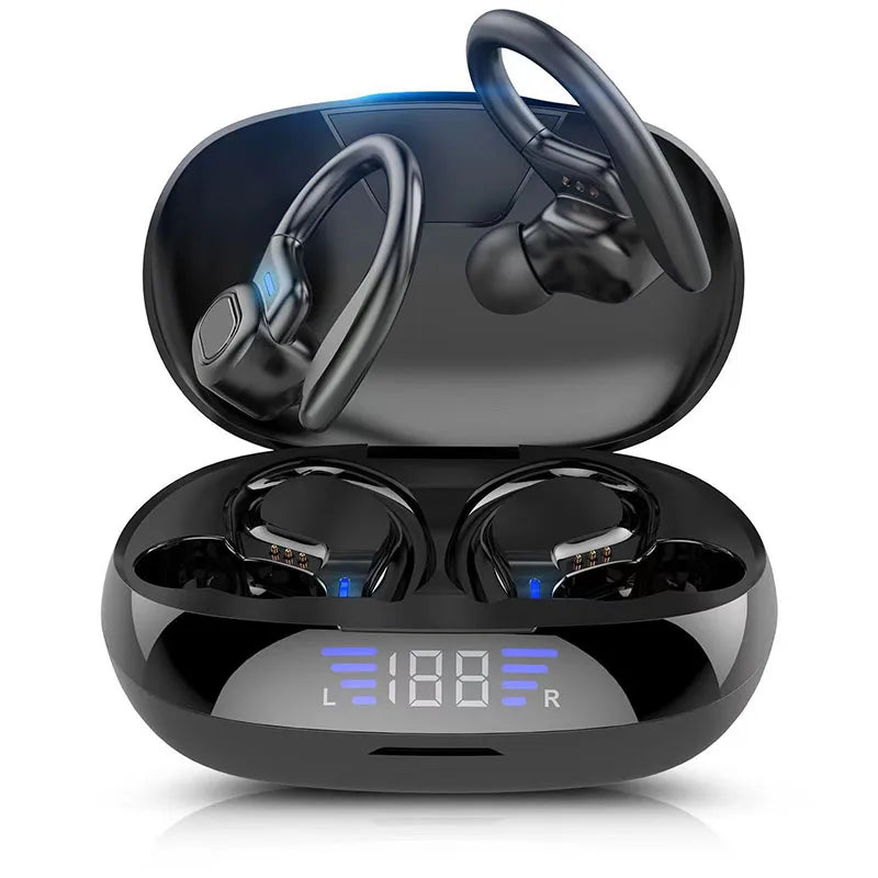 Lenovo Original EarHook Sports Earphones Wireless Bluetooth Headphones Sports in-Ear Digital Display Noise Reduction Headset