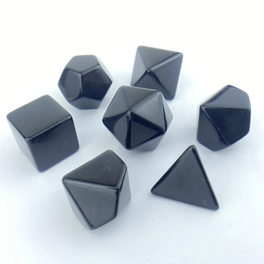 7 Pcs Set of Black White Blank D20 D12 D10 D8 D6 D4 Polyhedral Dice Kit for Kids DIY Engrave Print for Party Board Game DND TRPG