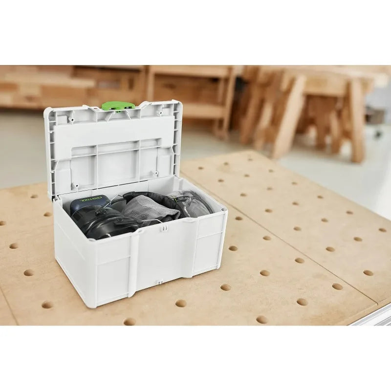 FESTOOL 577818 Systainer³ SYS3 S 147 Mini T-LOC Stackable Tool Storage Case, Portable and Categorized Storage Box