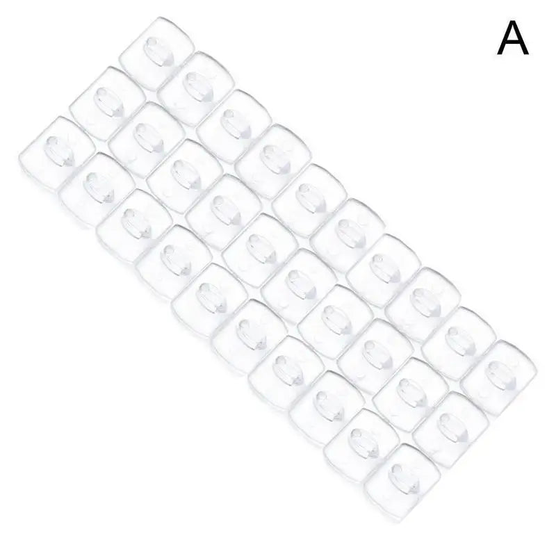 6/20pcs Small Size Transparent Removable Hook Strong Seamless Christmas Cable Clamp Adhesive Hook Kitchen Wall Bedroom Wall Rack