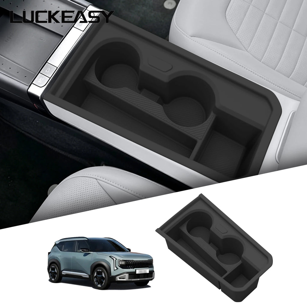 for Kia Seltos 2026 Central Console Water Cup Holder Car Interior Accessories Drinks Holder Storage Case Box