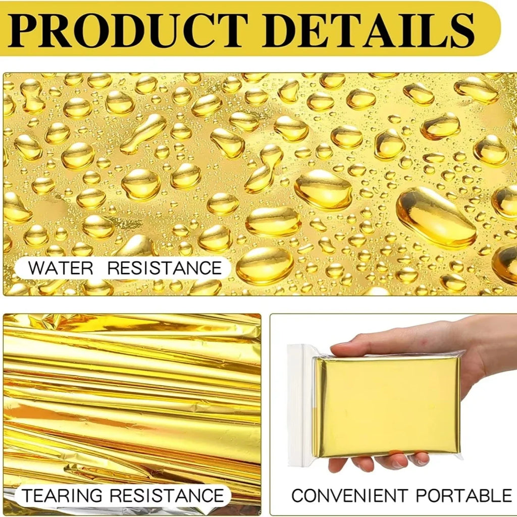 15-1Pcs Emergency Thermal Blanket Folding Waterproof Windproof Sunshade Rescue Blanket Outdoor Survive First Aid Camping Mat Pad
