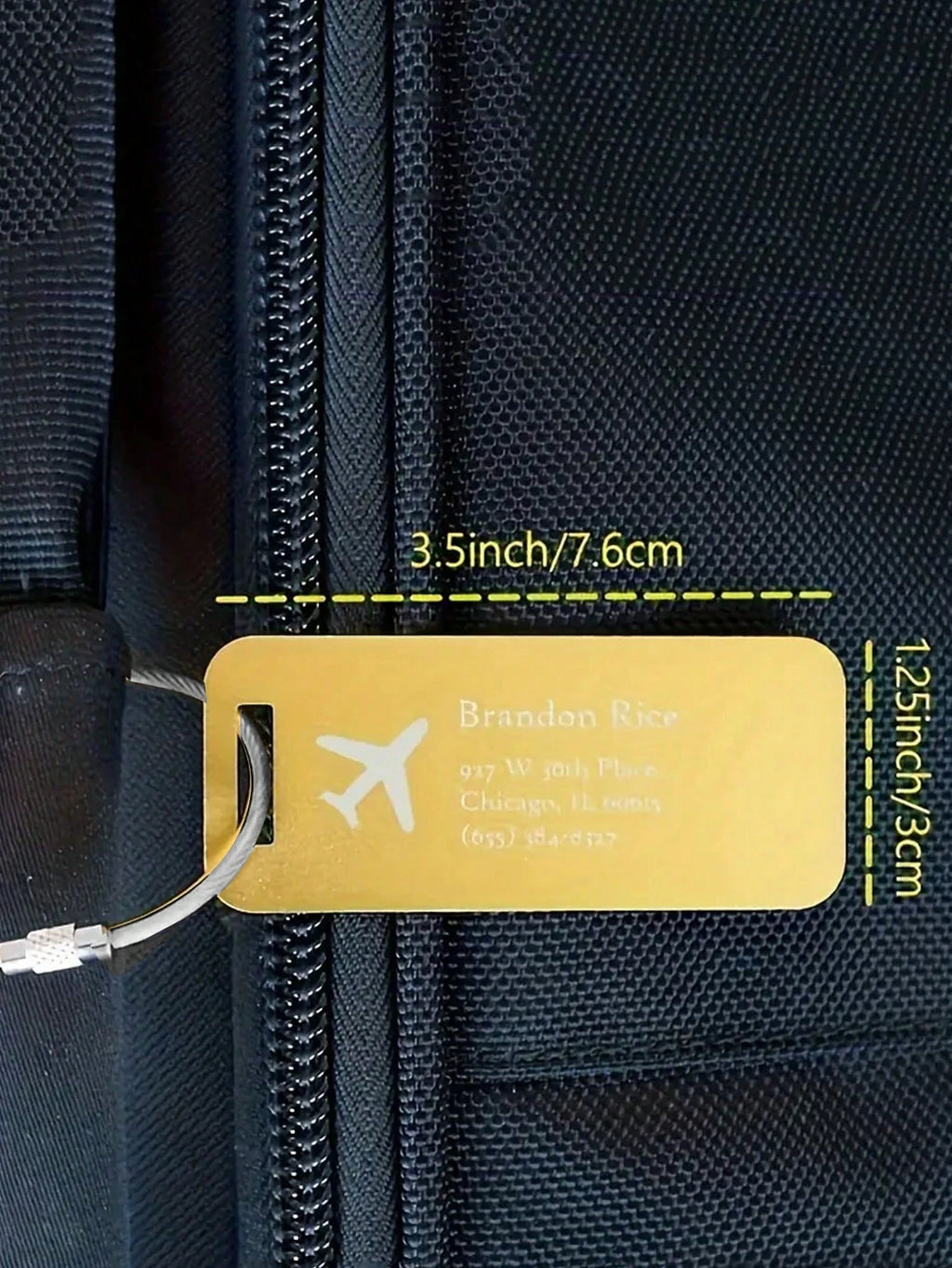 3*7.6CM Custom Metal Luggage Tag,Personalized Aluminum Luggage Tag,1 PC Custom Name Tag For Suitcase Backpack,Custom Travel Tag