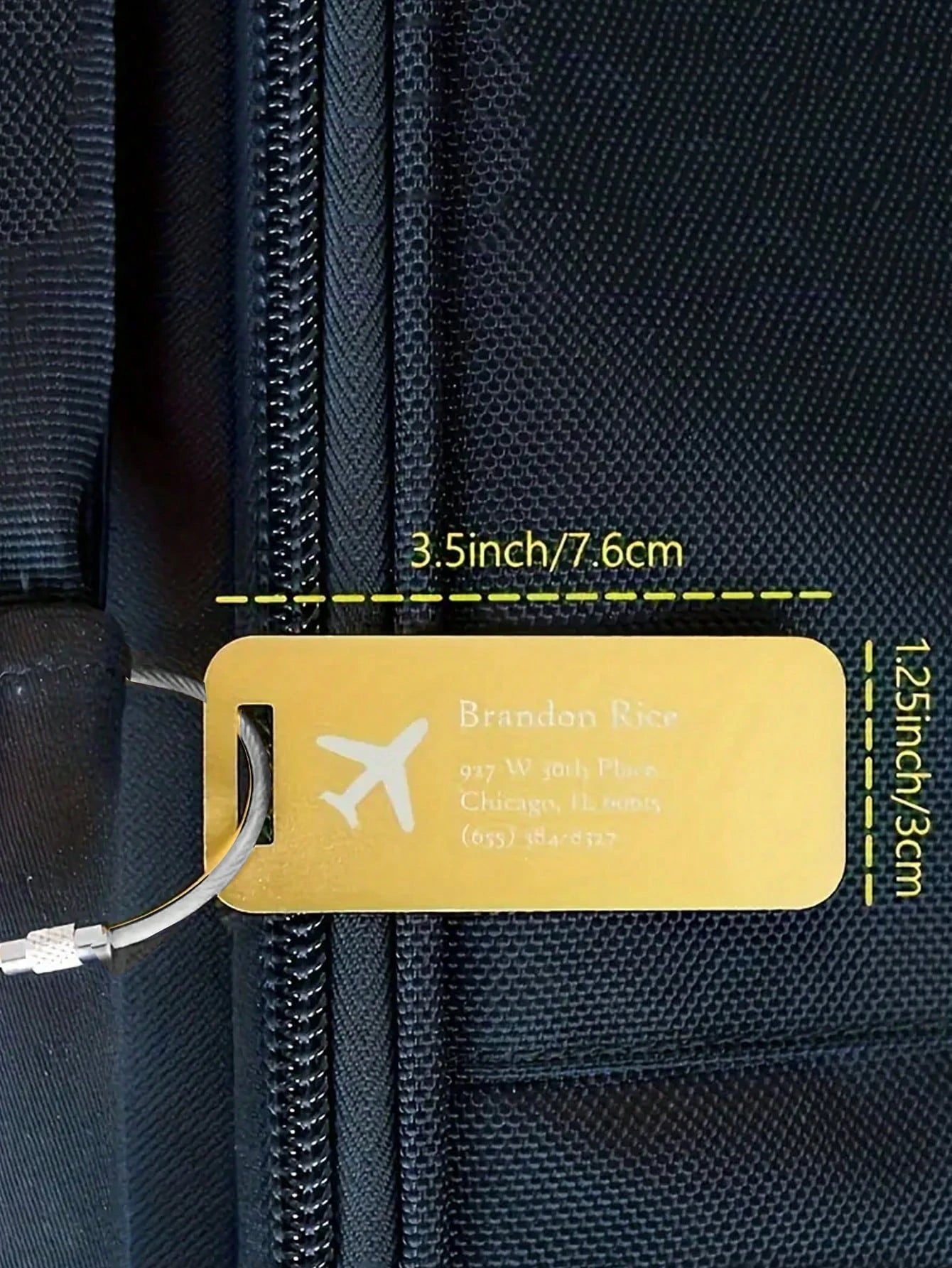 3*7.6CM Custom Metal Luggage Tag,Personalized Aluminum Luggage Tag,1 PC Custom Name Tag For Suitcase Backpack,Custom Travel Tag