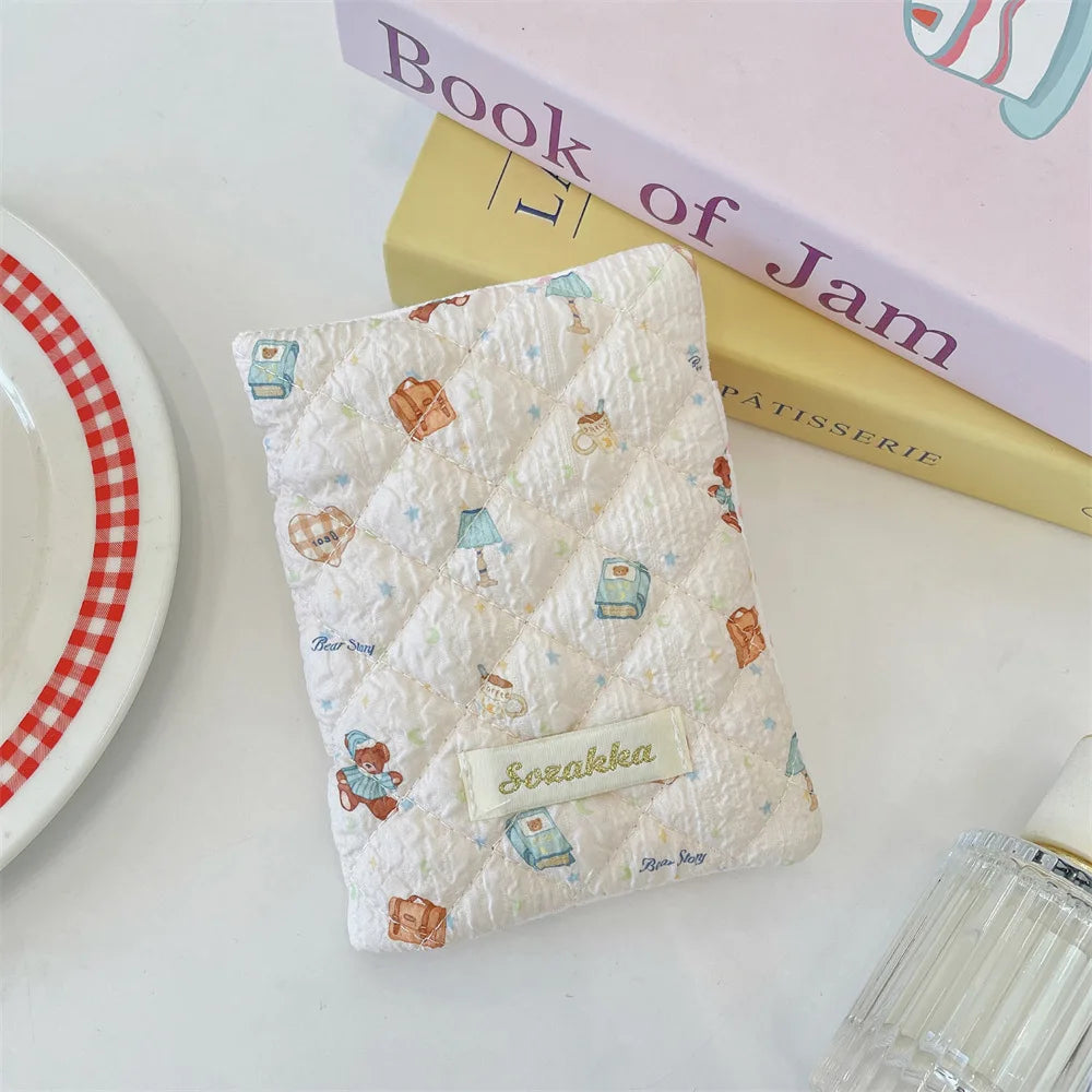 Cute Cartoon Flower Passport Cover for Women Multifunctional Polyester Travel Accessories Holder
