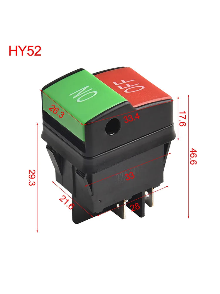 HY52 Electric Button Switch Mechanical Equipment Car Wash Machine Start Switch 250V 12A 4PIN