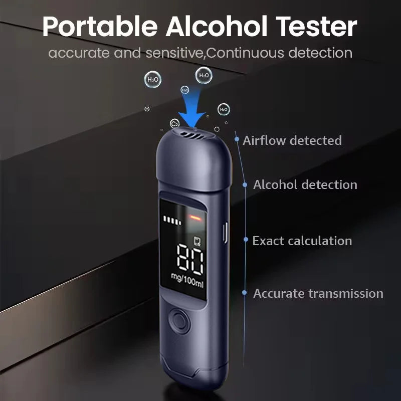 Digital LCD Alcohol Tester Machine Mini Alcohol Tester Breath Analyzer Pocket Alcoholtester Breathalyzer For Drunk Driving