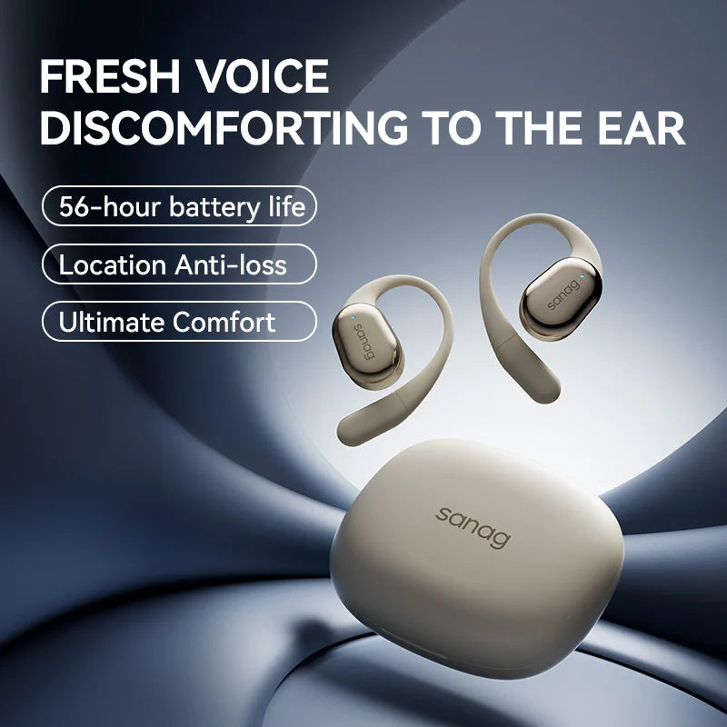 Sanag C16S Open Ear OWS Wireless Earphones Bluetooth 5.4 Air Conduction Headphones HiFi Sound 56Hours Playtime Waterproof TWS