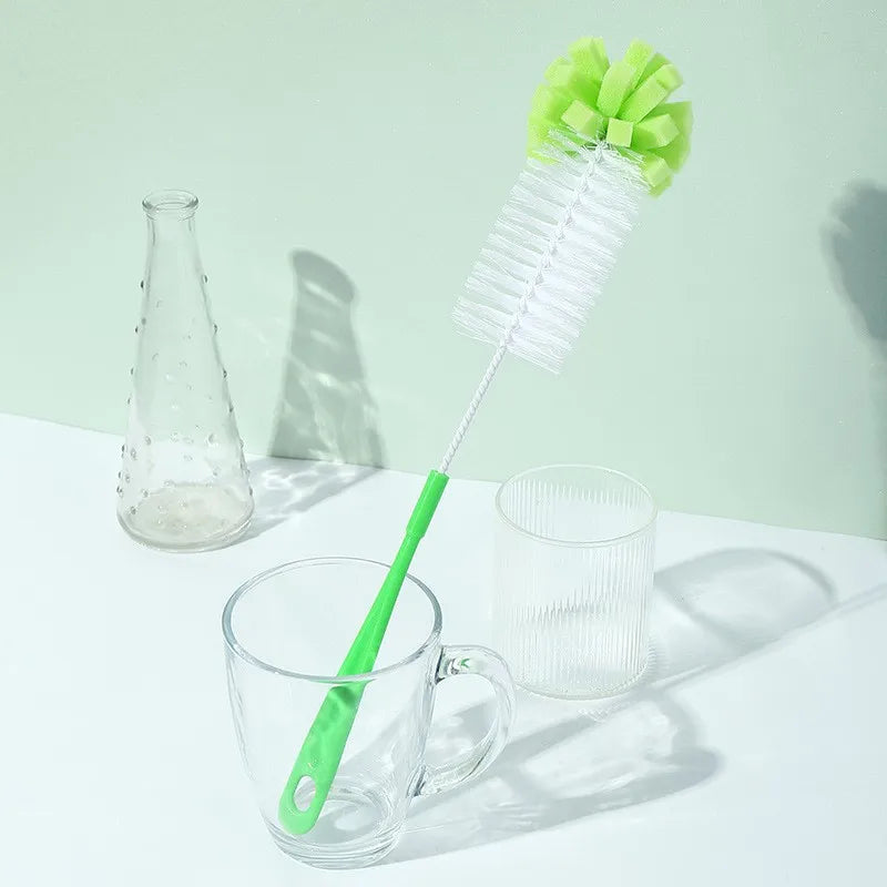 Long Handle Cleaning Brush Bottle Cleaning Brush Baby Bottle Brush Sponge Rotating Washing For Narrow Neck Bottle Clean Tools