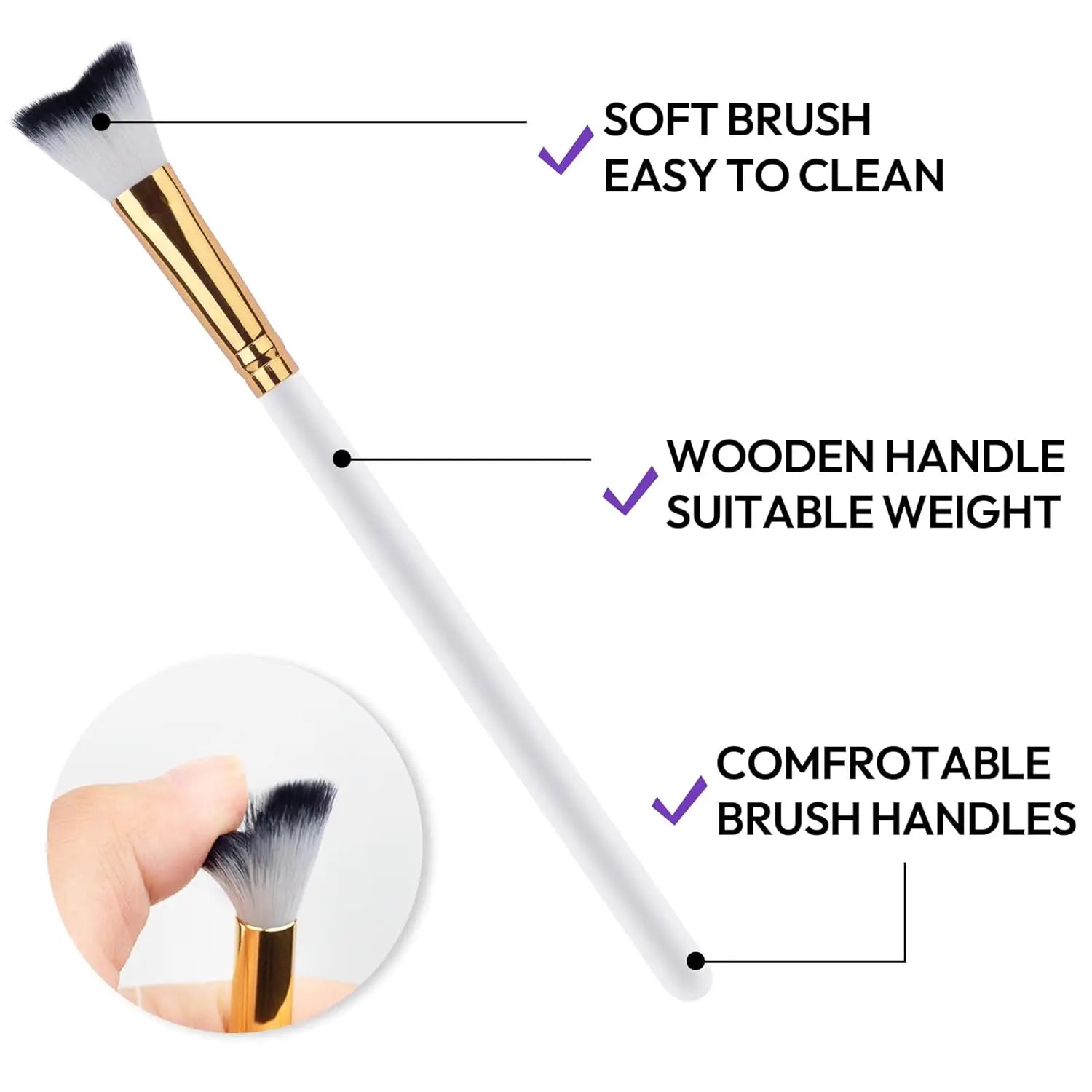 1 pcs Lash Shampoo Curved Brush For Eyelash Extension Cleansing,Soft Makeup Removal Bath Swoop Brush Tools