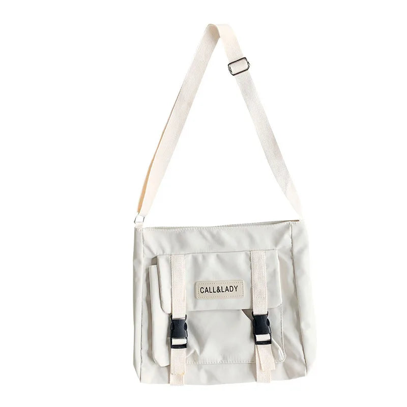 Waterproof Canvas Diagonal Cross Bag Youth Fashion Version Ladies Large Capacity Shoulder Bag Solid Color Women Messenger Bags