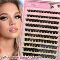Individual Lashes 120 Pcs Self-adhesive Eyelash Cluster 10-12-14mm No Glue Curling  DIY False Eyelashes