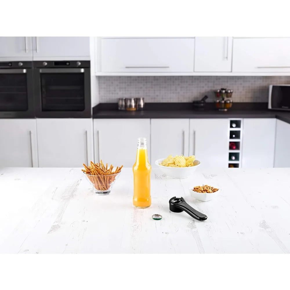 5 Way Opener - Twist-off Caps, Bottle Caps, Pop-Tops, and Jar Lids - Essential Kitchen Gadget for Easy Opening of Jars, Bottles, and Cans - Home Kitchen Accessories - Beer, Wine, and More!