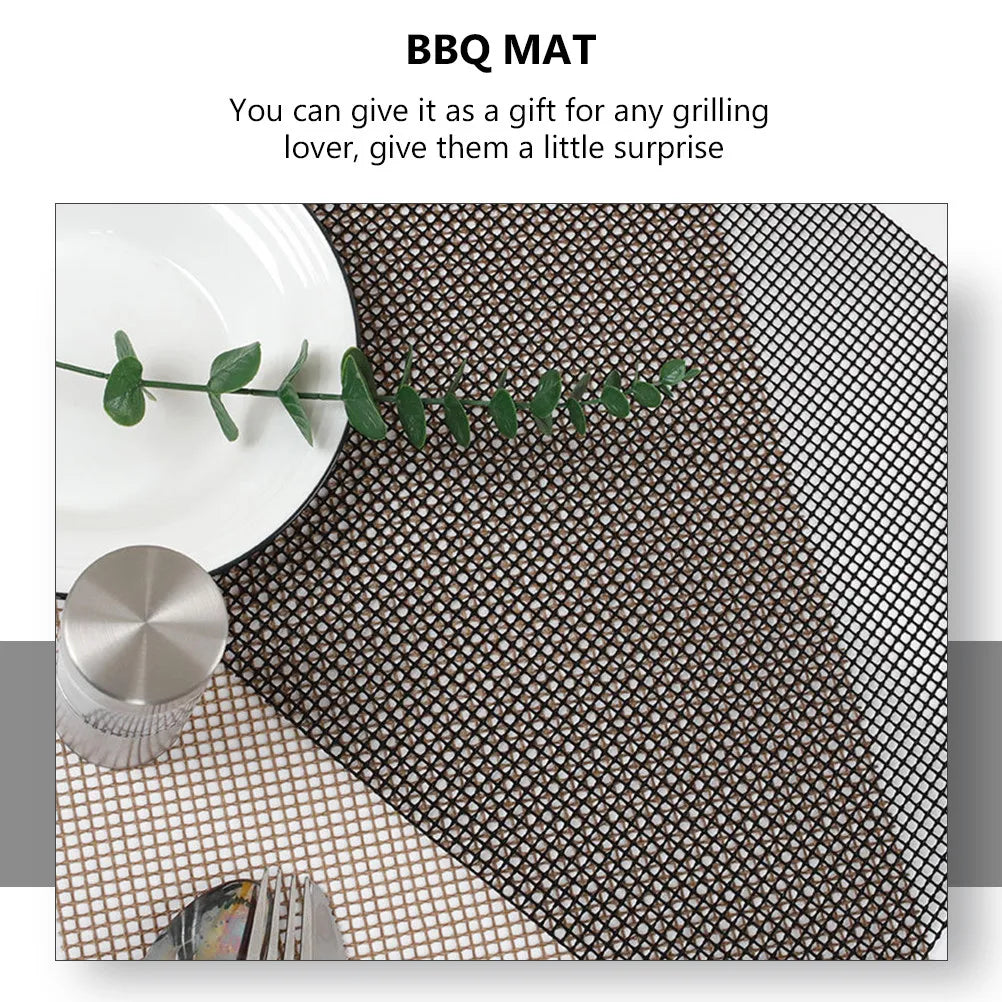 2Pcs Bbq Grill Mesh Mats Non Stick Outdoor Barbecue Picnic Portable Lightweight Durable Compact Size Grill Mesh