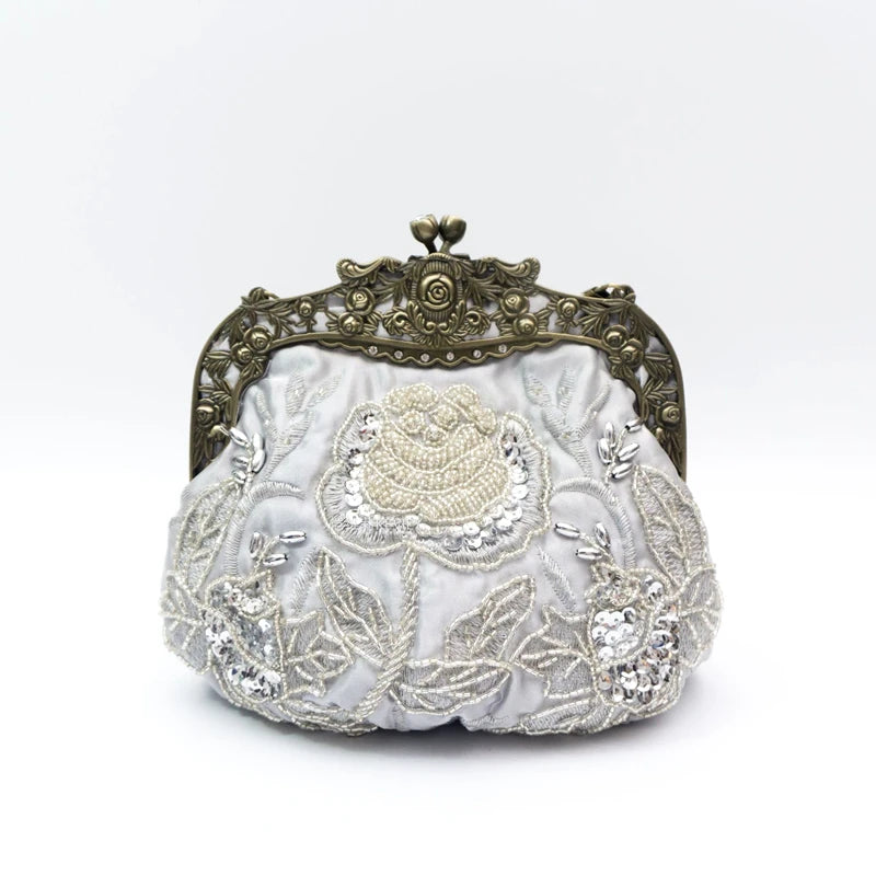 Retro handbag versatile dinner bag Hanfu Qipao bag Oblique cross bag Ethnic style women's bag Handmade dress bag