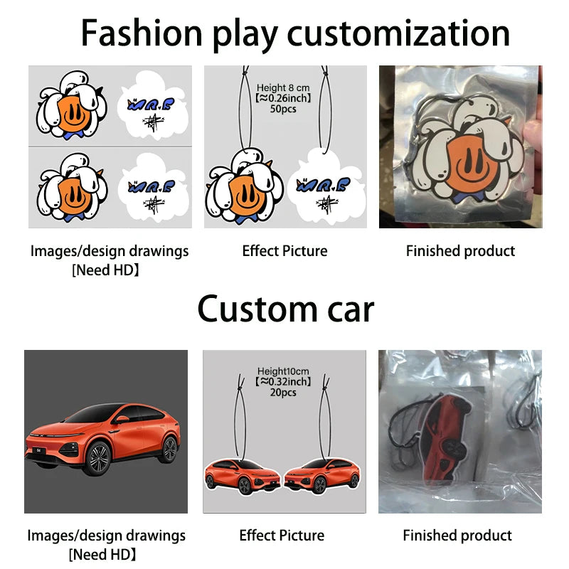100pcs Customized Car Air Freshener Free Design Car Accessories Aromatherapy Any Shape Any Picture Can Be Customized Advertising