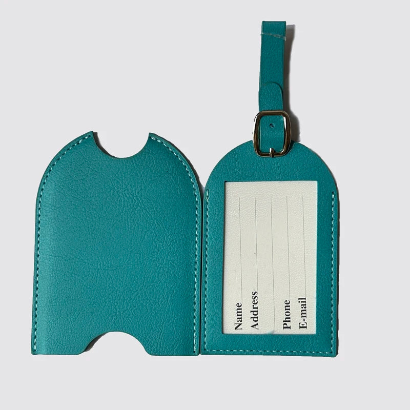 Personalize Initials Luggage Tag Custom LOGO Letter Men Women Suitcase Name Baggage Tag PU Airplane Labels Travel Accessories