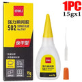 1-10Pcs Deli 502 Super Glue Instant Quick-drying Cyanoacrylate Adhesive Leather Rubber Wood Metal Strong Bond Liquid Glue Tool
